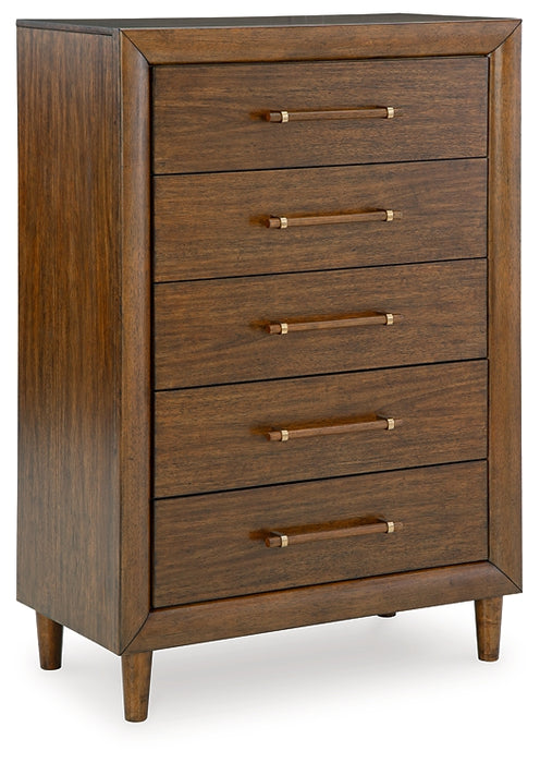 Lyncott California King Upholstered Bed, Dresser, Mirror, Chest and Nightstand