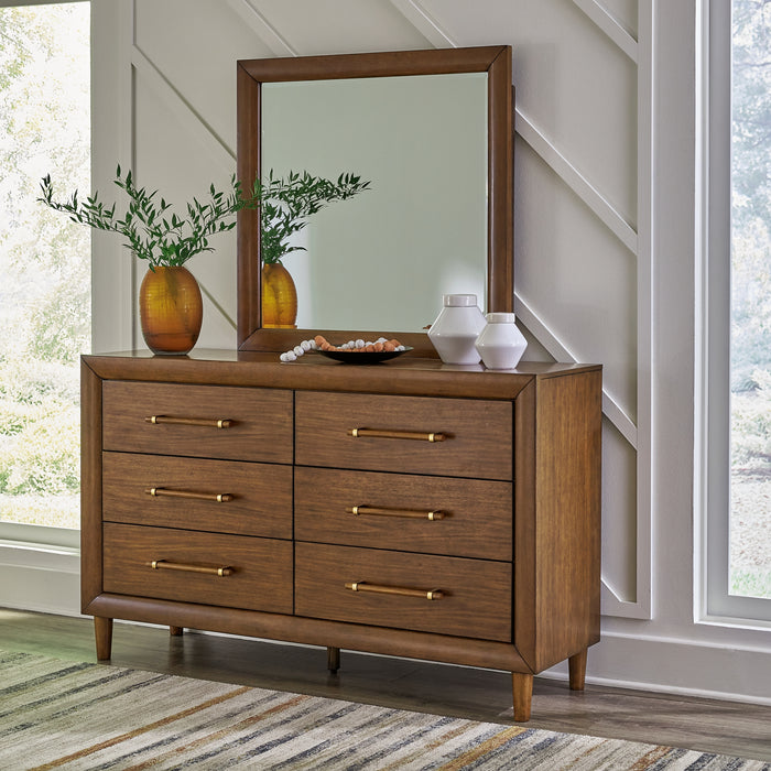 Lyncott California King Upholstered Bed, Dresser, Mirror, Chest and Nightstand