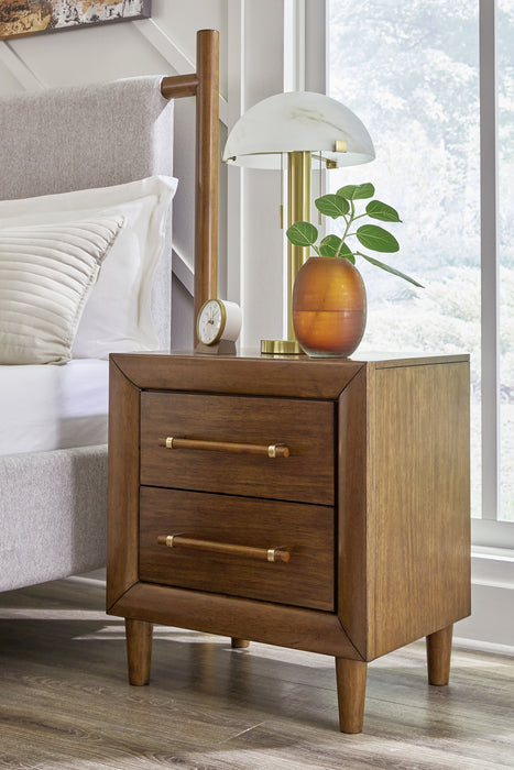 Lyncott California King Upholstered Bed, Dresser, Mirror, Chest and Nightstand