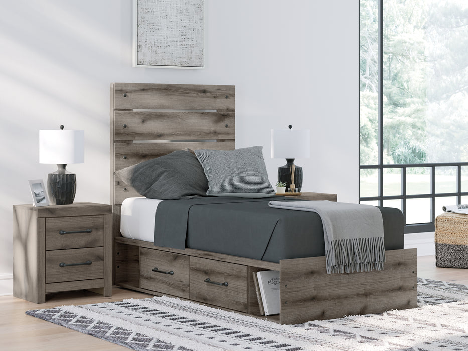Graystorm Twin Panel Storage Bed, Dresser and Mirror