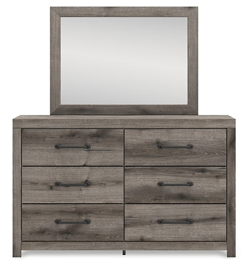 Graystorm Full Panel Bed with Storage, Dresser, Mirror, Chest and Nightstand