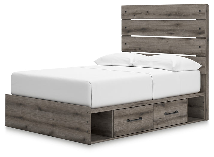 Graystorm Full Panel Bed with Storage, Dresser, Mirror, Chest and Nightstand