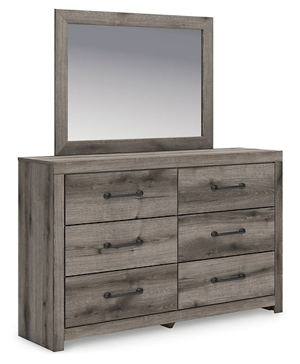 Graystorm King Panel Bed, Dresser, Mirror and Nightstand