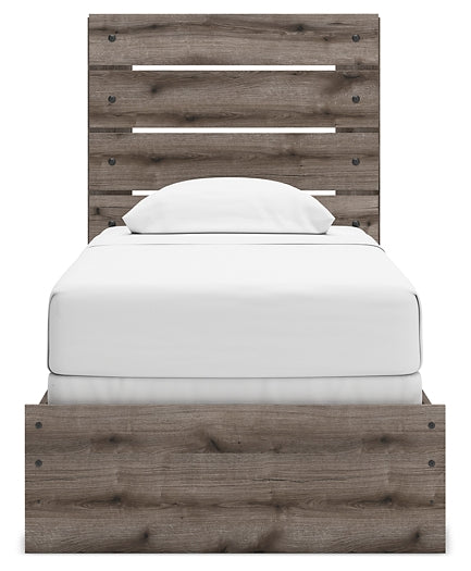 Graystorm Twin Panel Bed, Dresser, Mirror and Nightstand