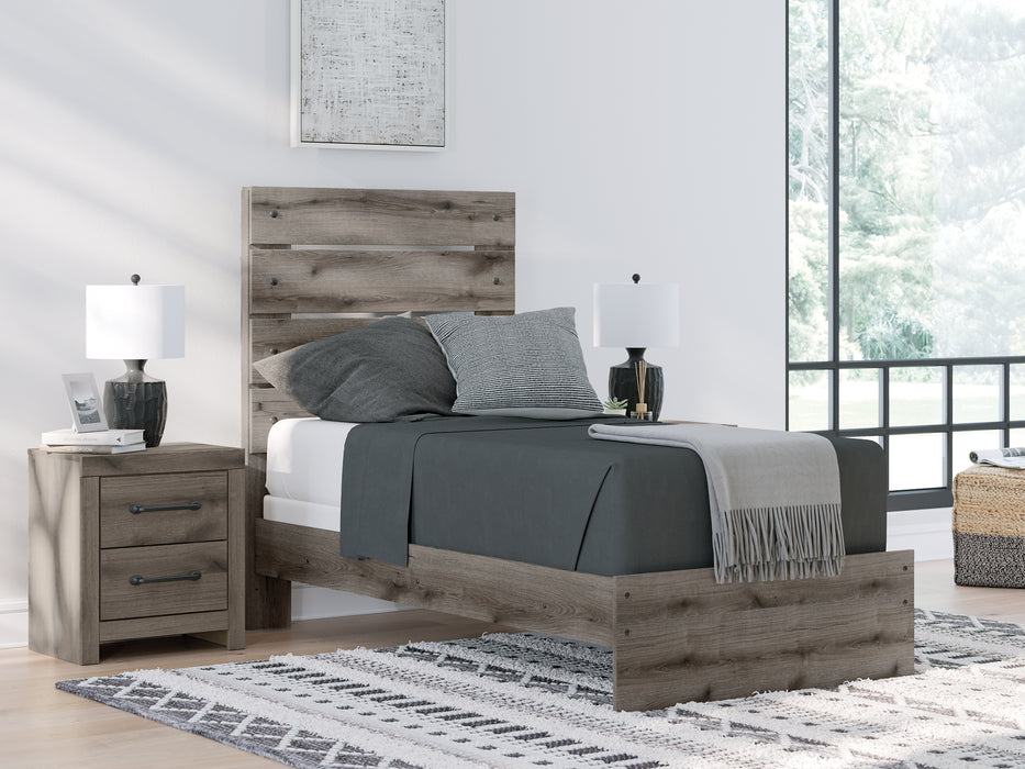Graystorm Twin Panel Bed, Dresser, Mirror and Nightstand