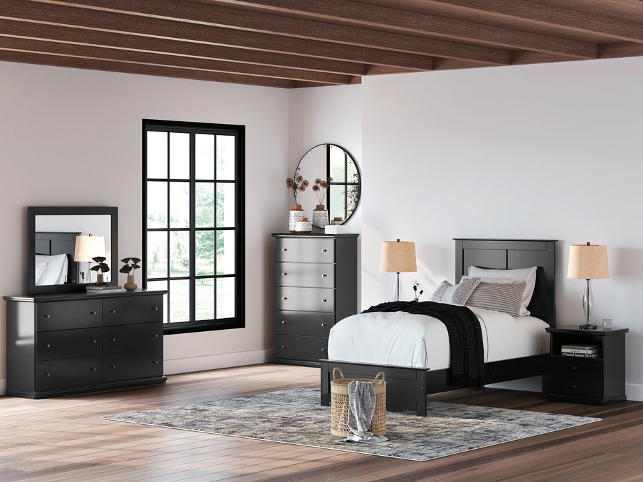 Maribel Twin Panel Bed, Dresser, Mirror and Nightstand