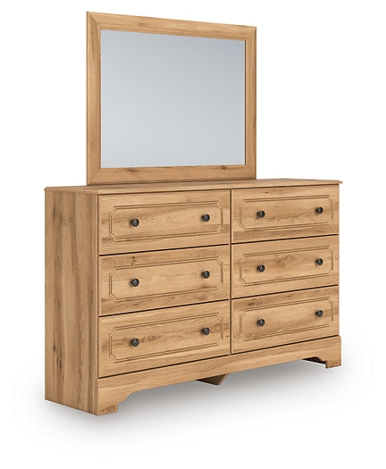 Aleaport Twin Panel Bed with Mirrored Dresser