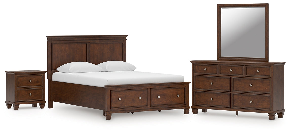 Danabrin Queen Panel Storage Bed, Dresser, Mirror and Nightstand