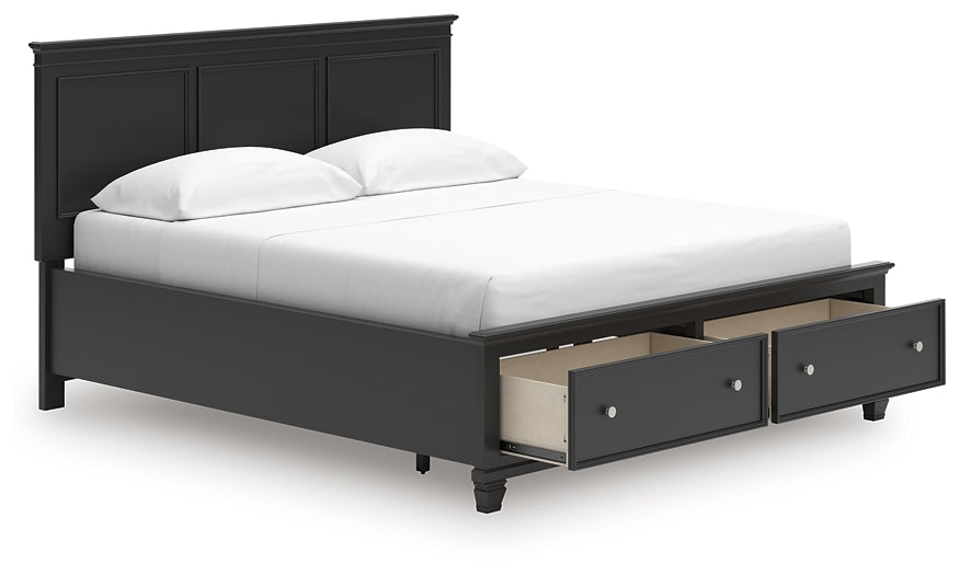 Lanolee California King Panel Storage Bed, Dresser and Mirror