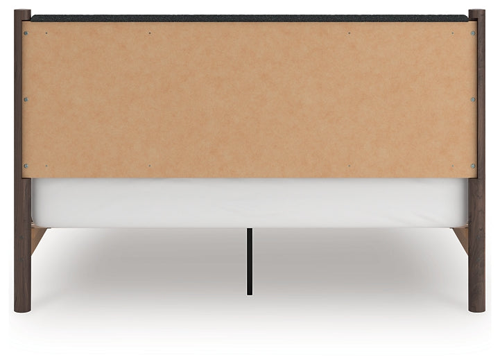 Pamytta King Upholstered Panel Platform Bed, Dresser, Mirror and Nightstand