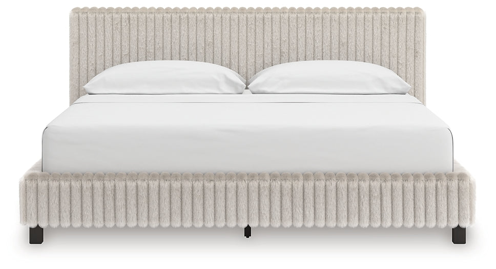 Zuraleus California King Upholstered Bed, Dresser and Mirror
