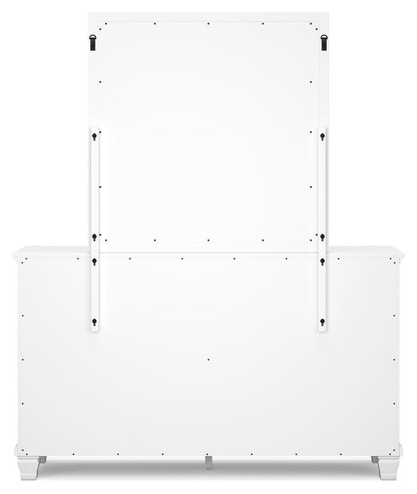 Fortman Twin Panel Bed with Mirrored Dresser and Nightstand