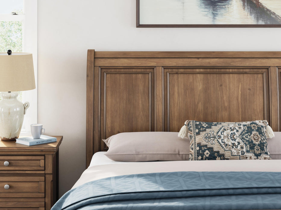 Feddinger California King Storage Sleigh Bed with Mirrored Dresser, Chest and Nightstand