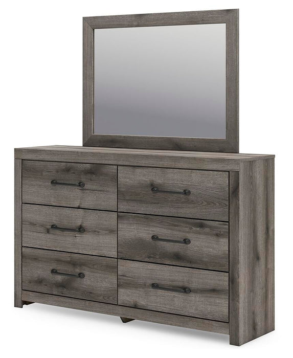 Graystorm King Panel Bed, Dresser, Mirror, Chest and Nightstand
