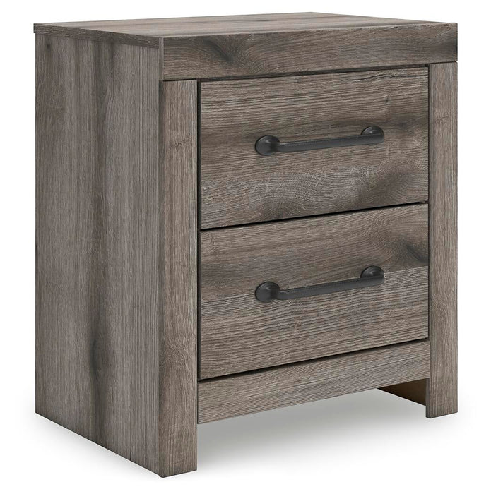 Graystorm Twin Panel Bed with Storage, Dresser, Mirror and Nightstand