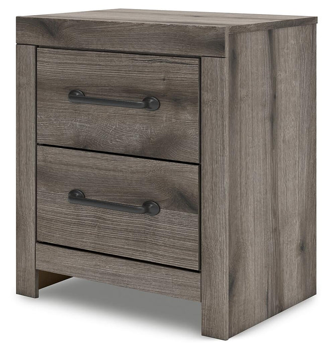 Graystorm Twin Panel Bed with Storage, Dresser, Mirror and Nightstand