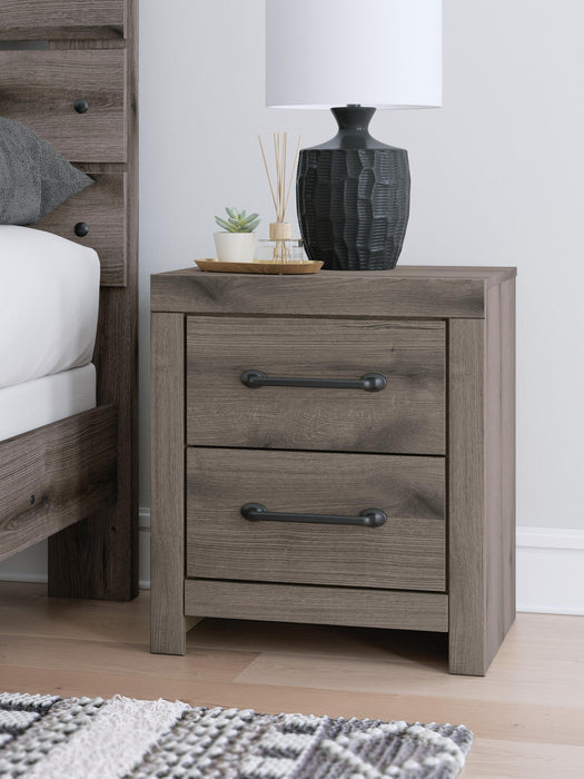 Graystorm Twin Panel Bed with Storage, Dresser, Mirror and Nightstand