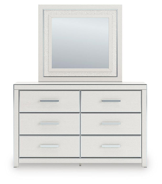 Zuraleus Queen Upholstered Panel Bed, Dresser, Mirror, Chest and Nightstand
