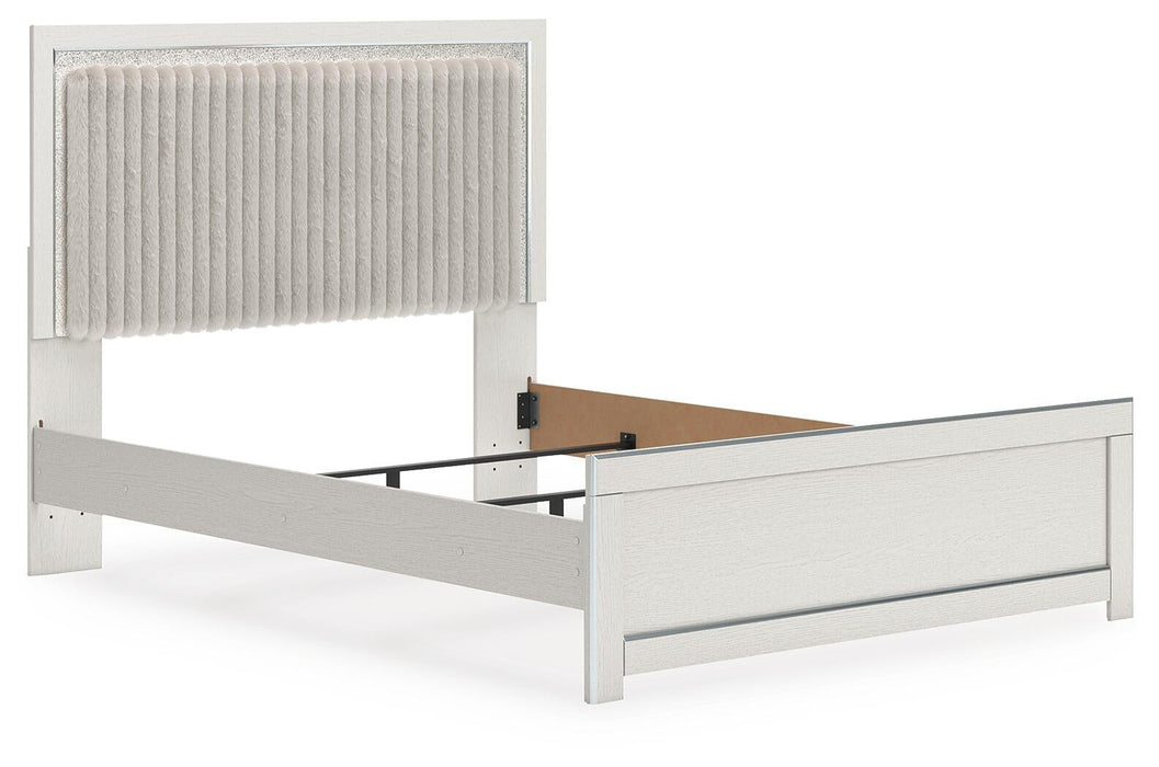 Zuraleus Queen Upholstered Panel Bed, Dresser and Mirror