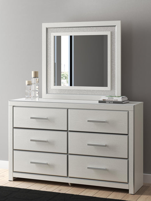 Zuraleus Queen Upholstered Panel Bed, Dresser and Mirror