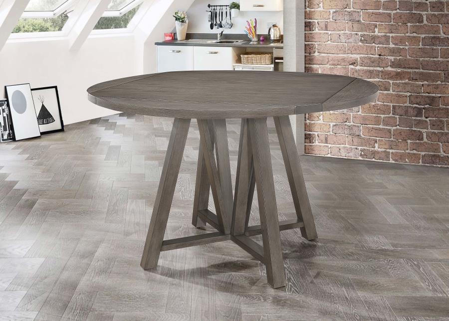 Athens - Round Counter Height Table With Drop Leaf - Barn Grey