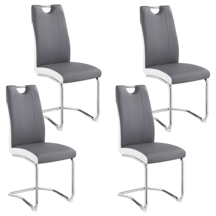 Brooklyn - Upholstered Side Chairs With S-Frame (Set of 4) - Grey and White