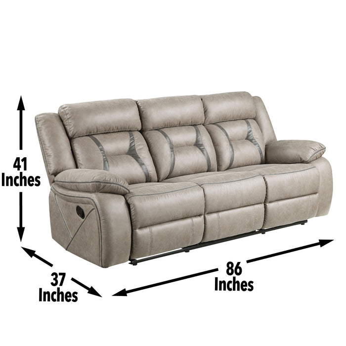 Tyson - Recliner Sofa With Drop Down Table - Pearl Silver