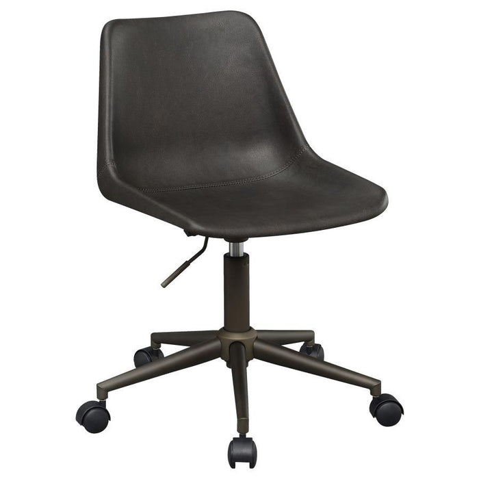 Carnell - Adjustable Height Office Chair With Casters - Brown and Rustic Taupe