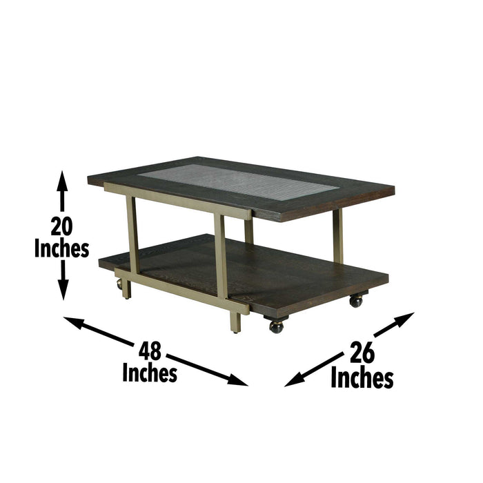 Terrell - Cocktail Table With Caster - Brown