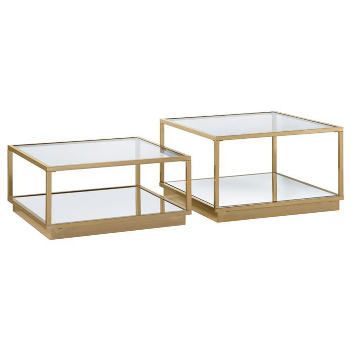 Renee - 2-Piece Square Occasional Set - Rose Brass