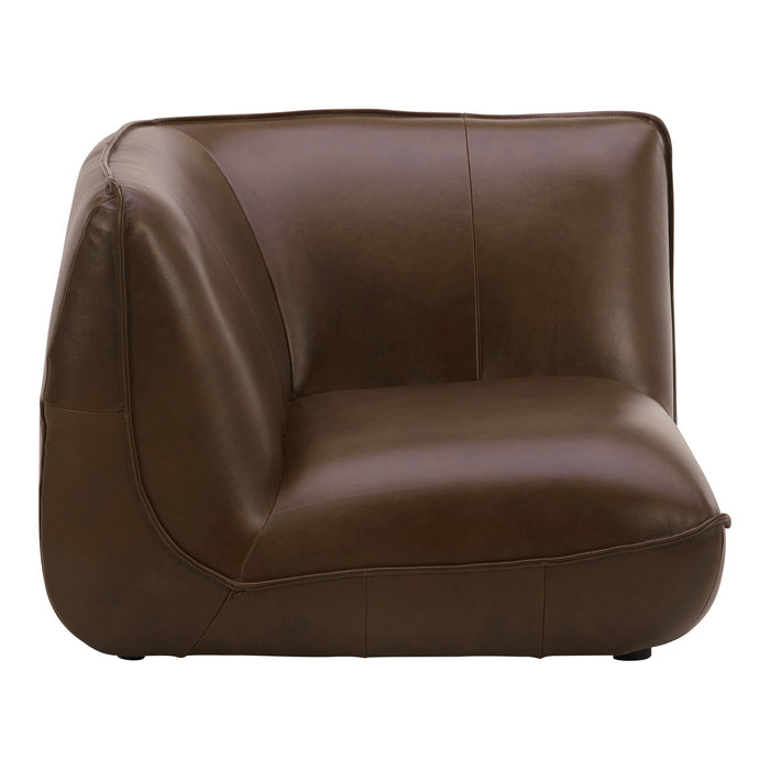Zeppelin - Leather Corner Chair - Dark Brown
