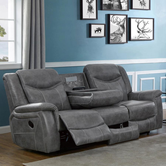 Conrad - Upholstered Motion Sofa - Cool Grey