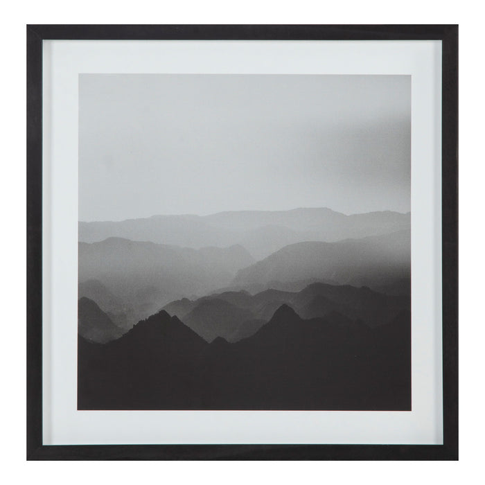 Highest - Peak Framed Print - Dark Gray / White