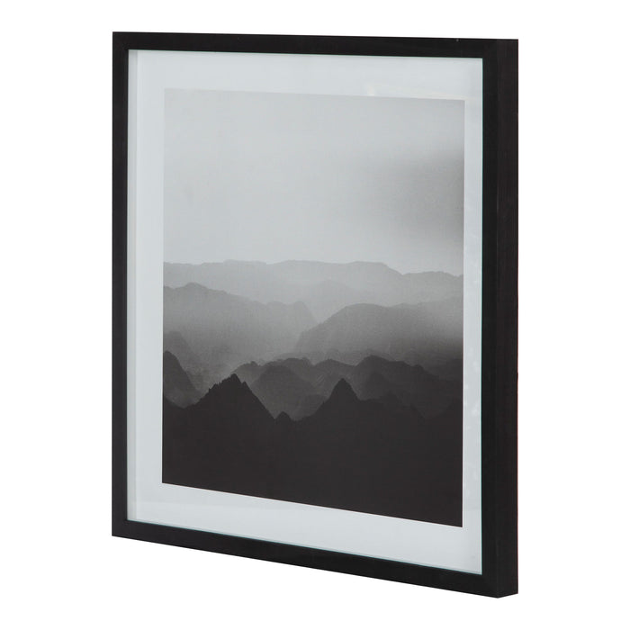 Highest - Peak Framed Print - Dark Gray / White