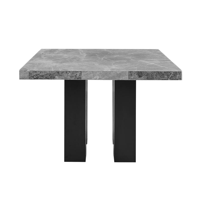 Camila - Square Gray Marble Top Table - Dark Gray