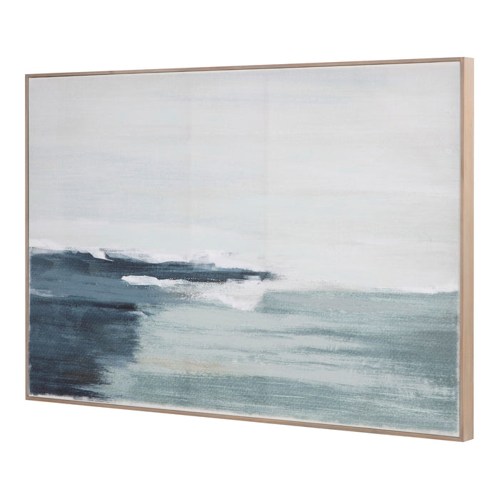 Shoreline - Framed Painting - White
