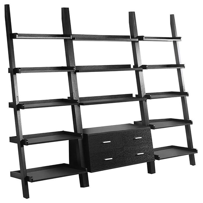 Colella - 3-Piece Storage Ladder Bookcase Set - Cappuccino
