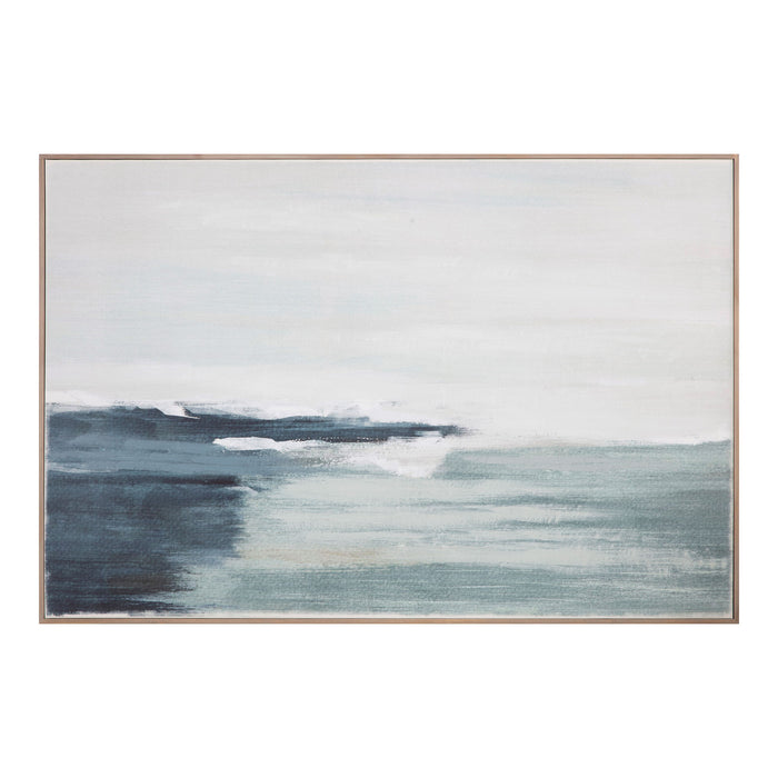 Shoreline - Framed Painting - White