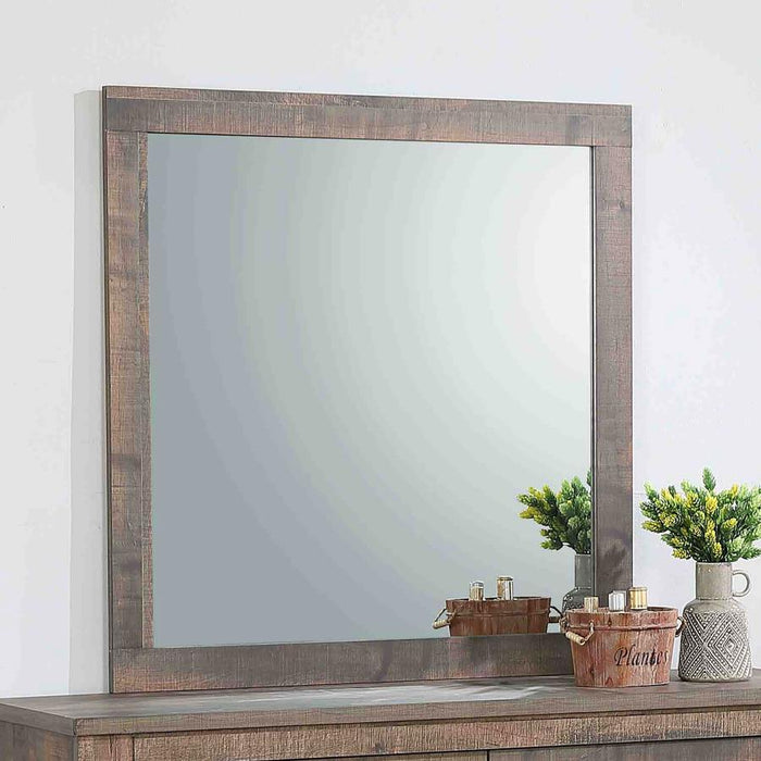 Frederick - Square Dresser Mirror - Weathered Oak