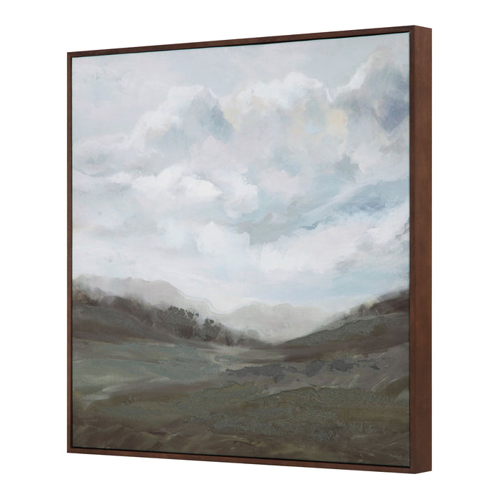 Natural Wood - Framed Painting - White