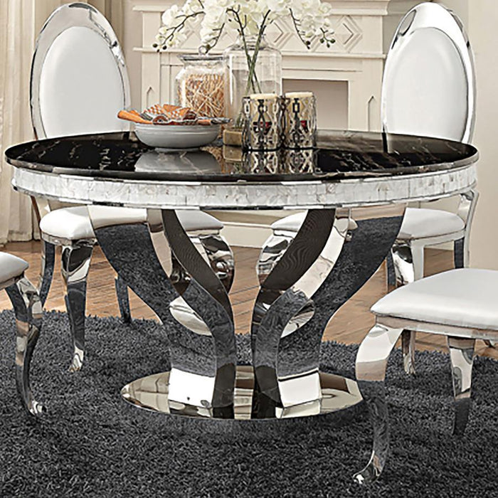 Anchorage - Round Dining Table - Chrome and Black